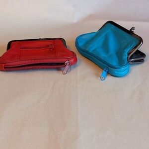 2 all leather coin purses
